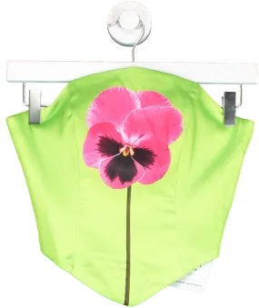 gbemi Green Mia Satin Corset Top With Flower UK 6