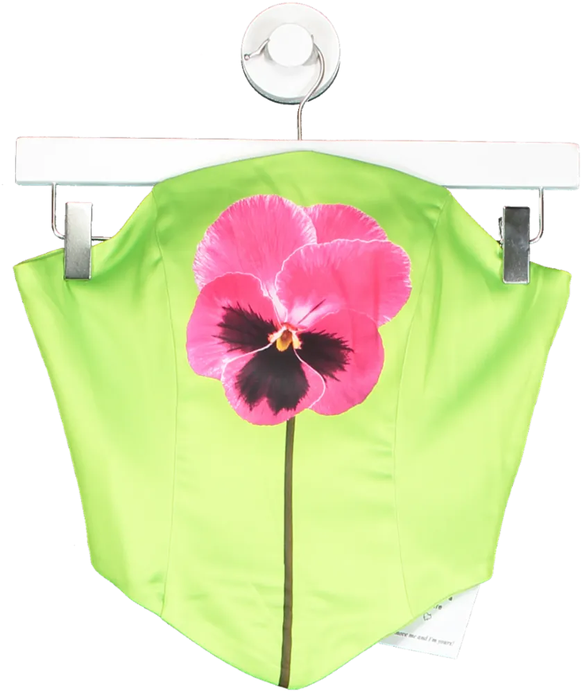 gbemi Green Mia Satin Corset Top With Flower UK 6