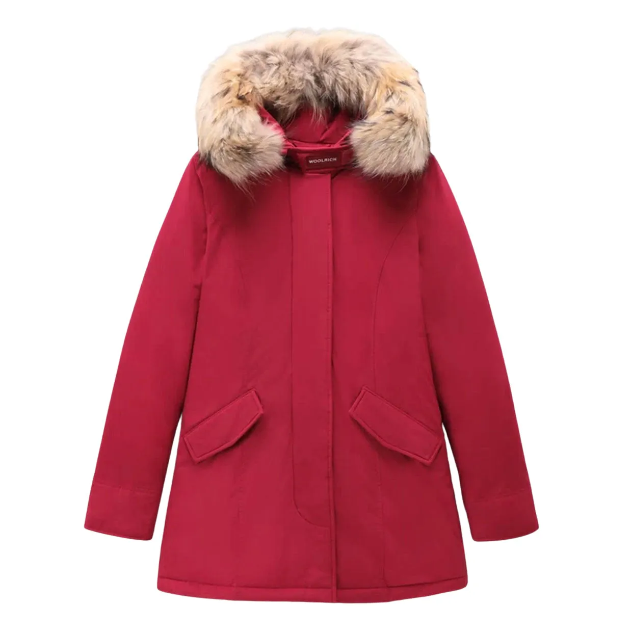 Giubbino Donna Woolrich Arctic Parka Luxury Pelliccia Removibile Ciliegia