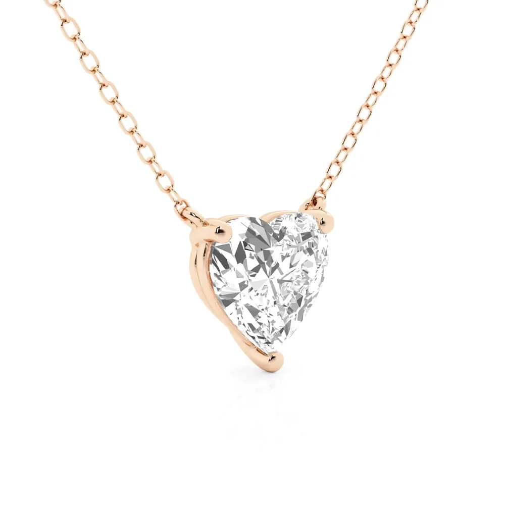 Heart Cut Moissanite Solitaire Pendant Necklace