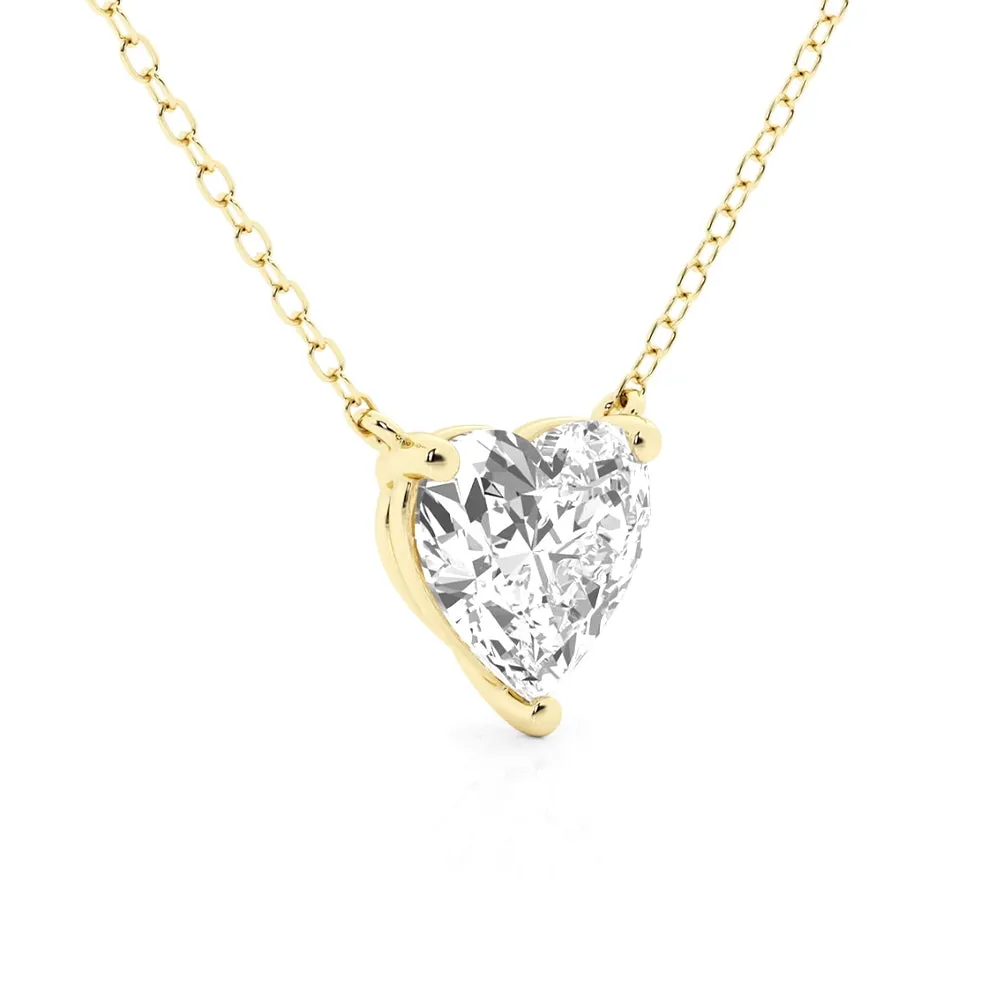 Heart Cut Moissanite Solitaire Pendant Necklace