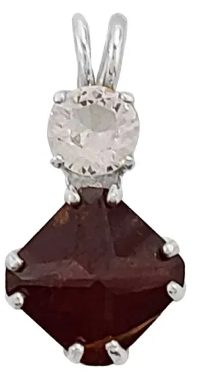 Hessonite Garnet Mini Magician Stone? with Round Cut Danburite