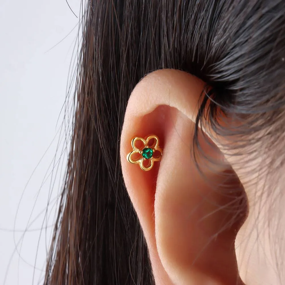 Hollow Flower Stud