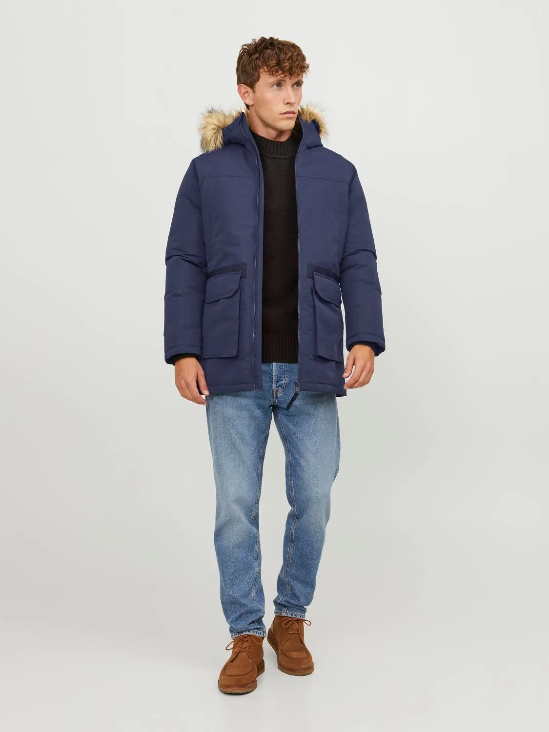 Jack & Jones Mens 'JJEWING' Hooded Parka Jacket