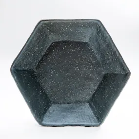 Japanese Porcelain Hexagonal Nippo Black Crystal Bowl