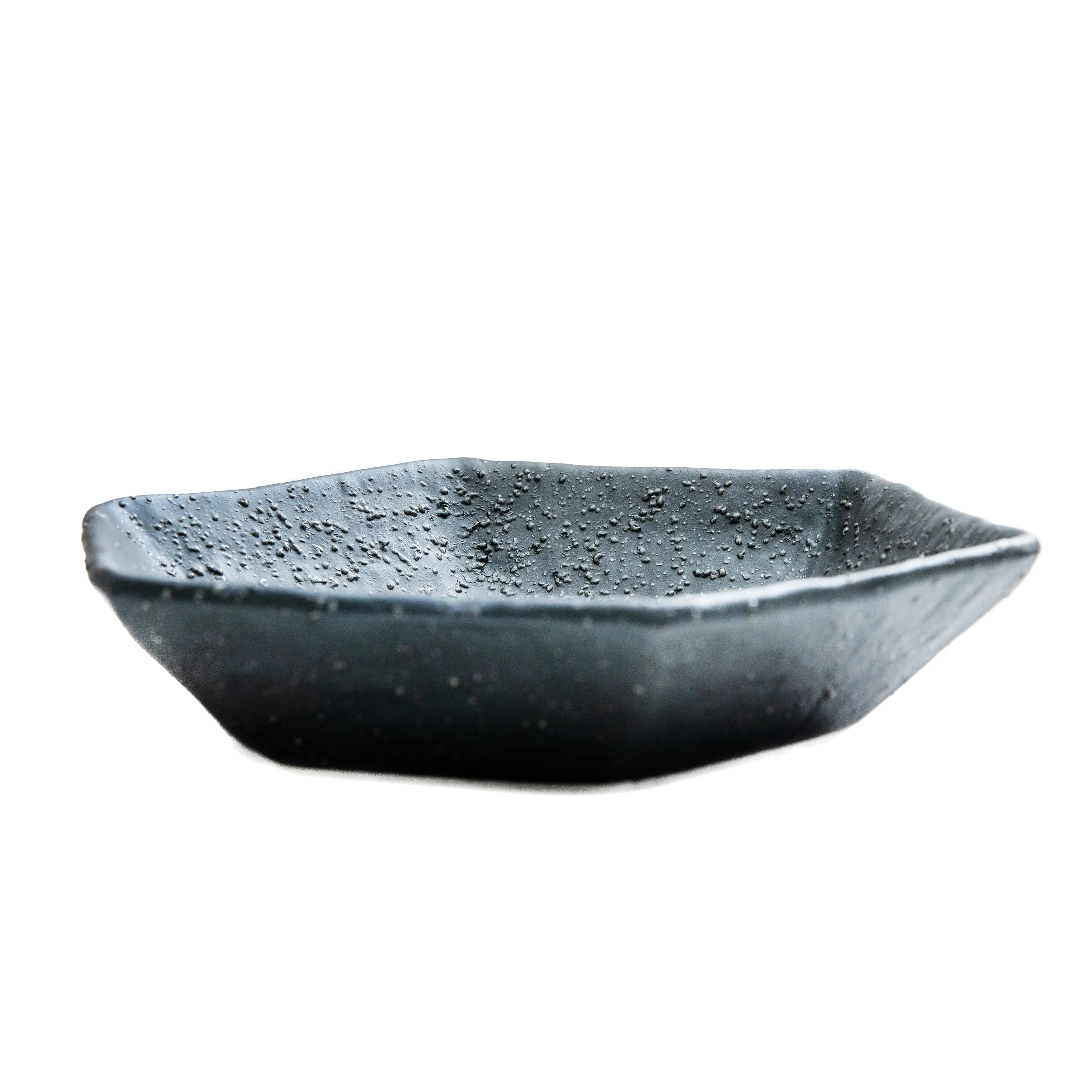 Japanese Porcelain Hexagonal Nippo Black Crystal Bowl