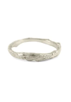 K. Brunini Sage 18K White Gold Small Twig Wedding Band