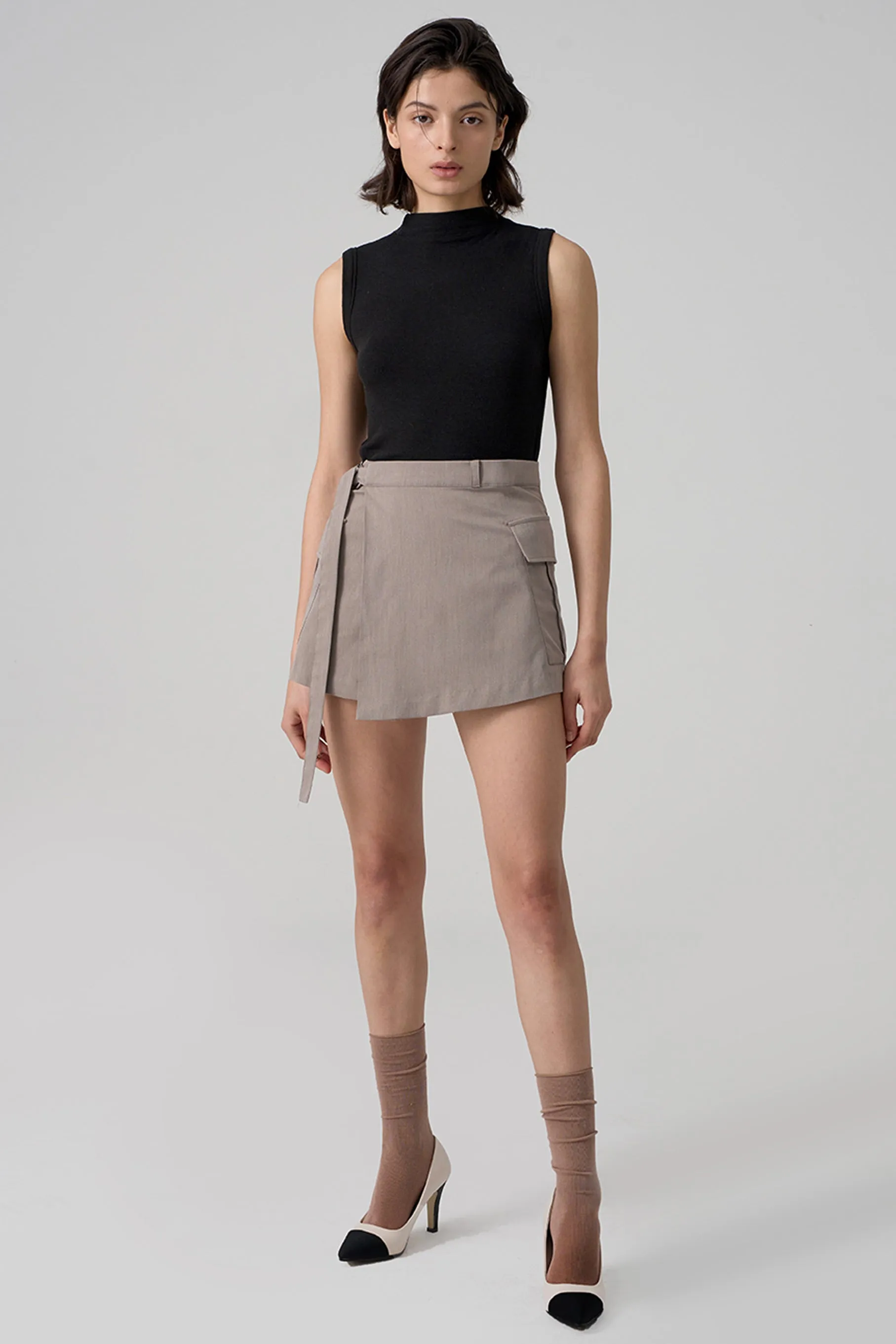 Keri Wrap Skirt, Beige