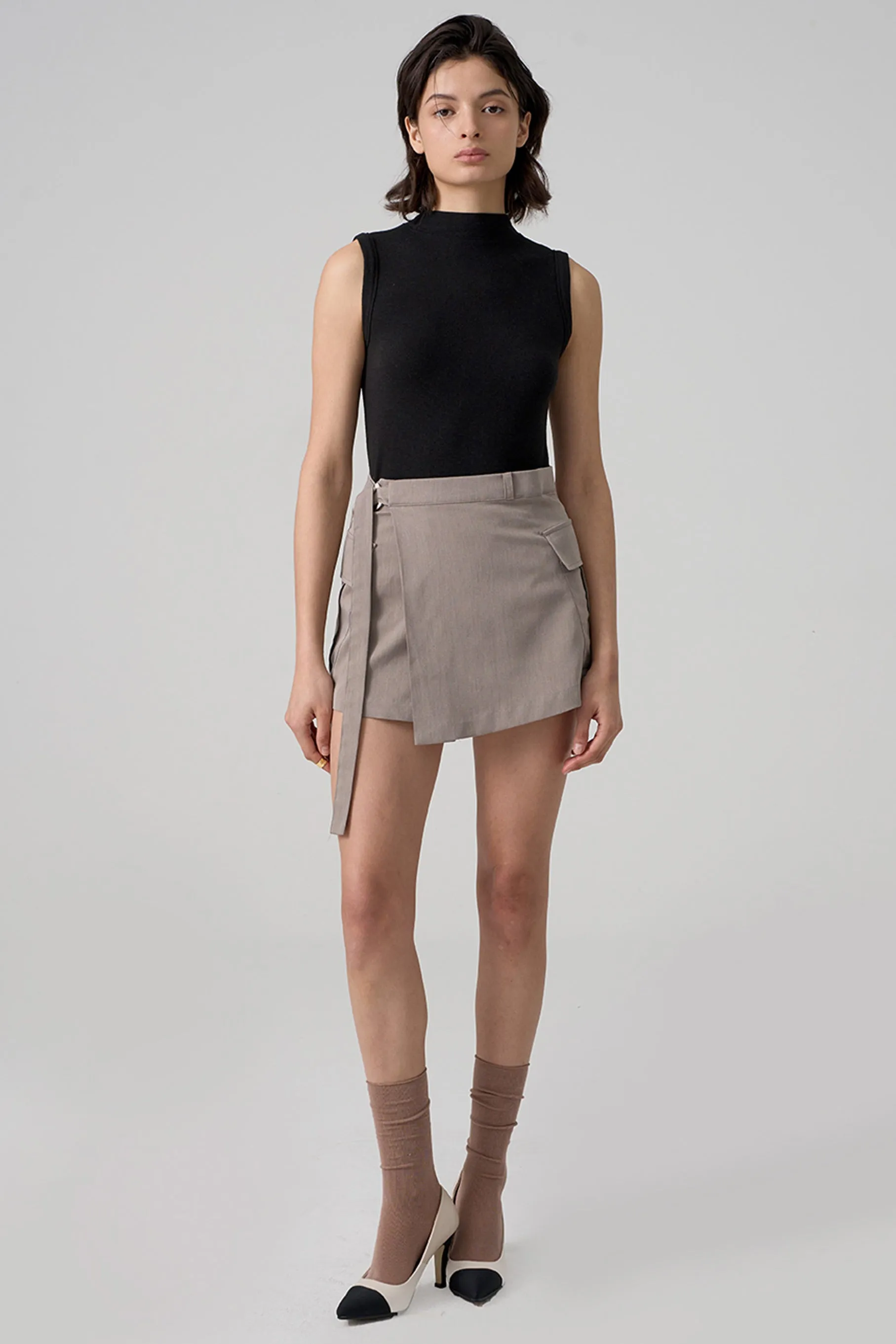 Keri Wrap Skirt, Beige