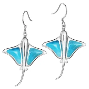 Larimar Eagle Ray Hook Earrings