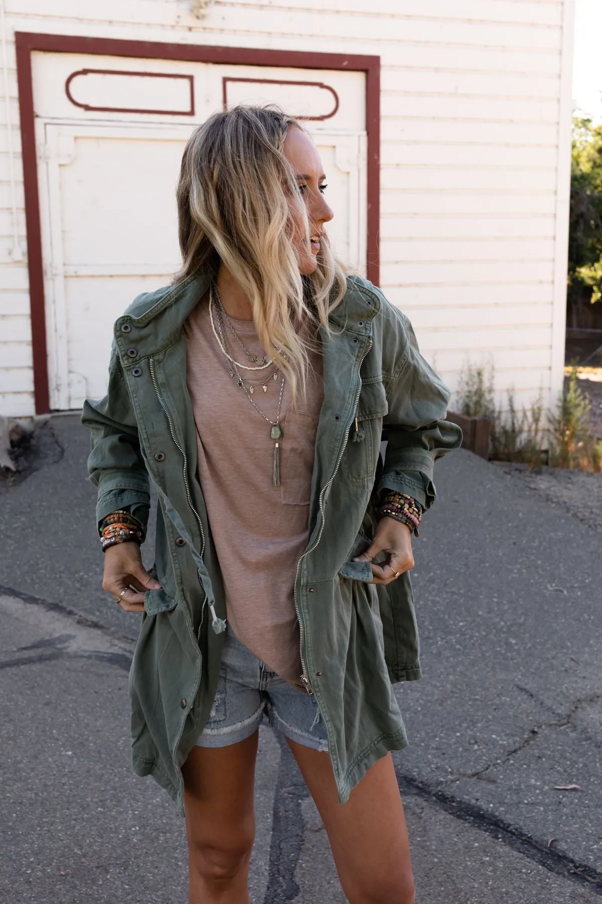 Layers On Layers Perfect Boho Parka - Olive