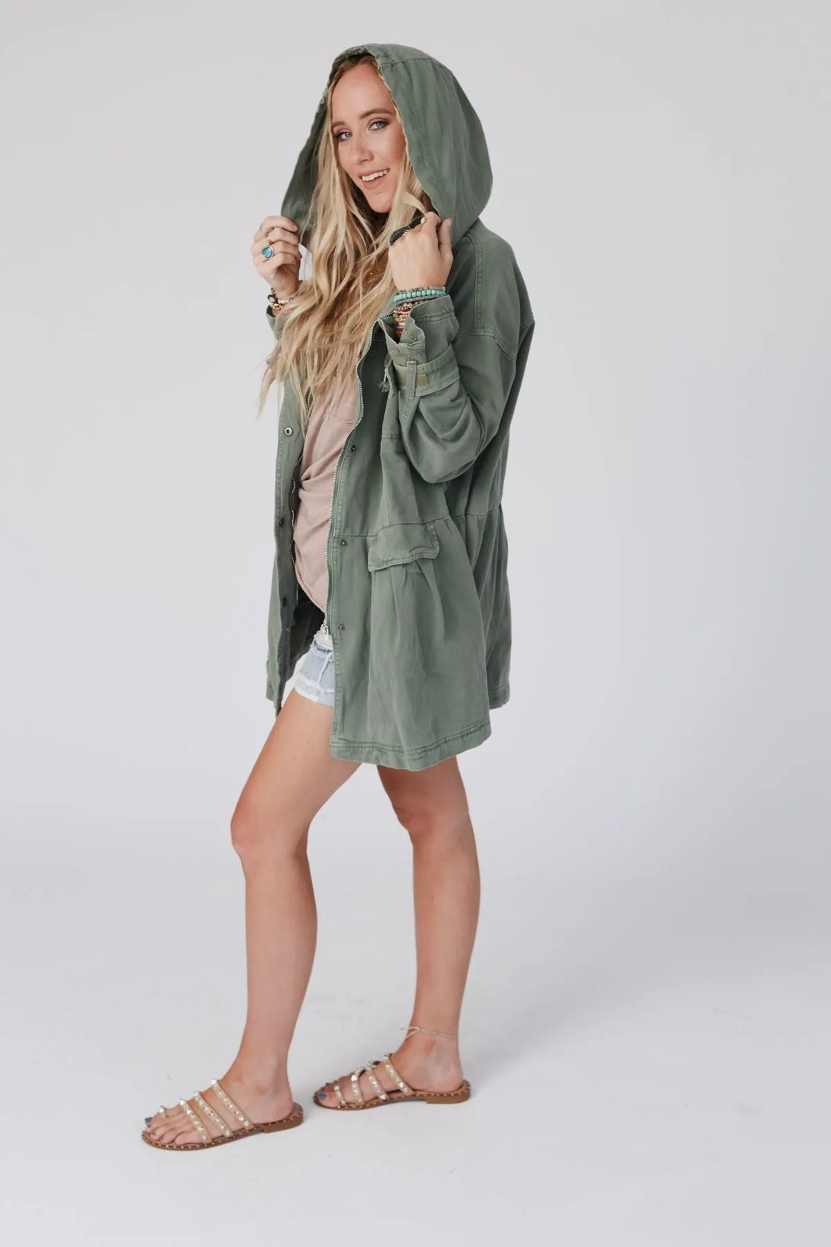 Layers On Layers Perfect Boho Parka - Olive