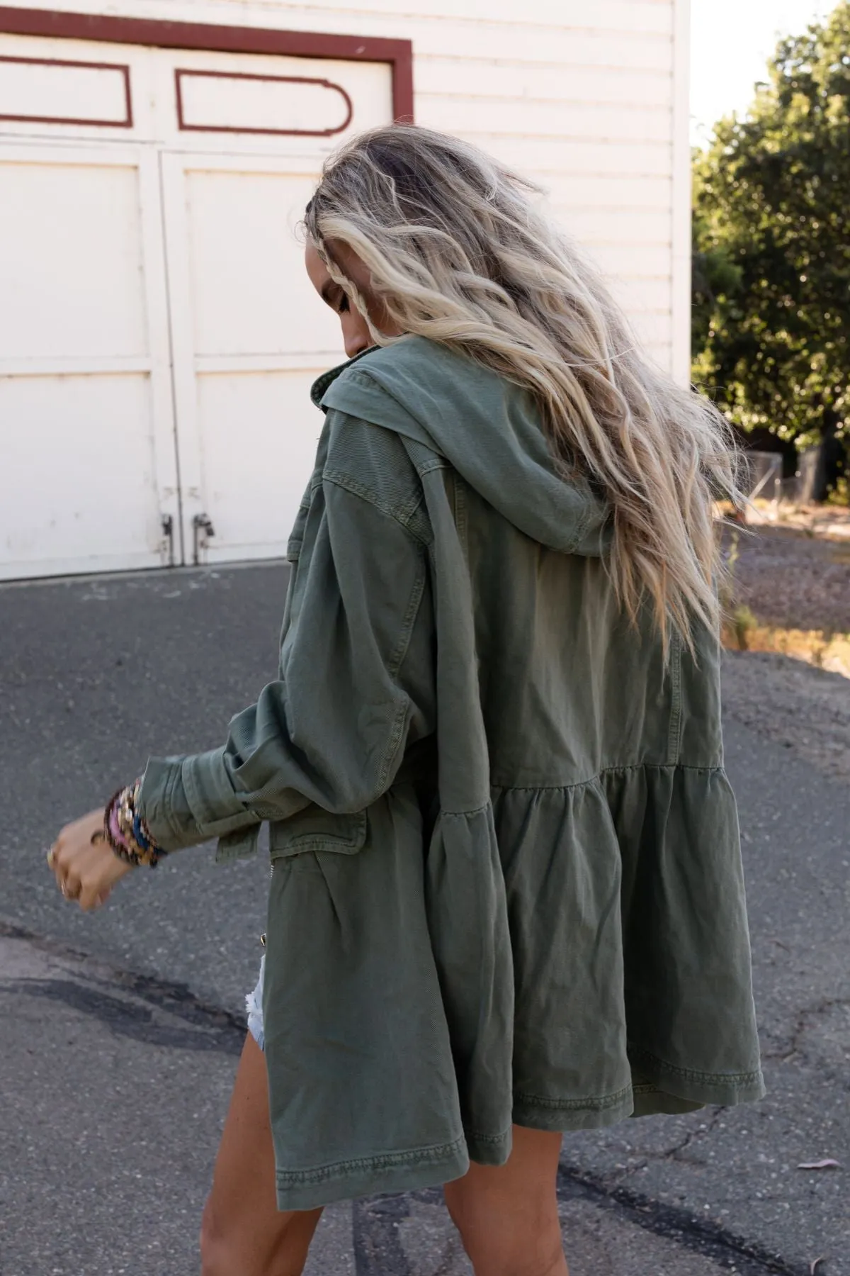 Layers On Layers Perfect Boho Parka - Olive