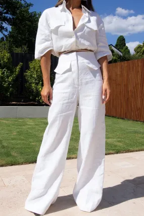 Leesa Linen Pant - Ivory