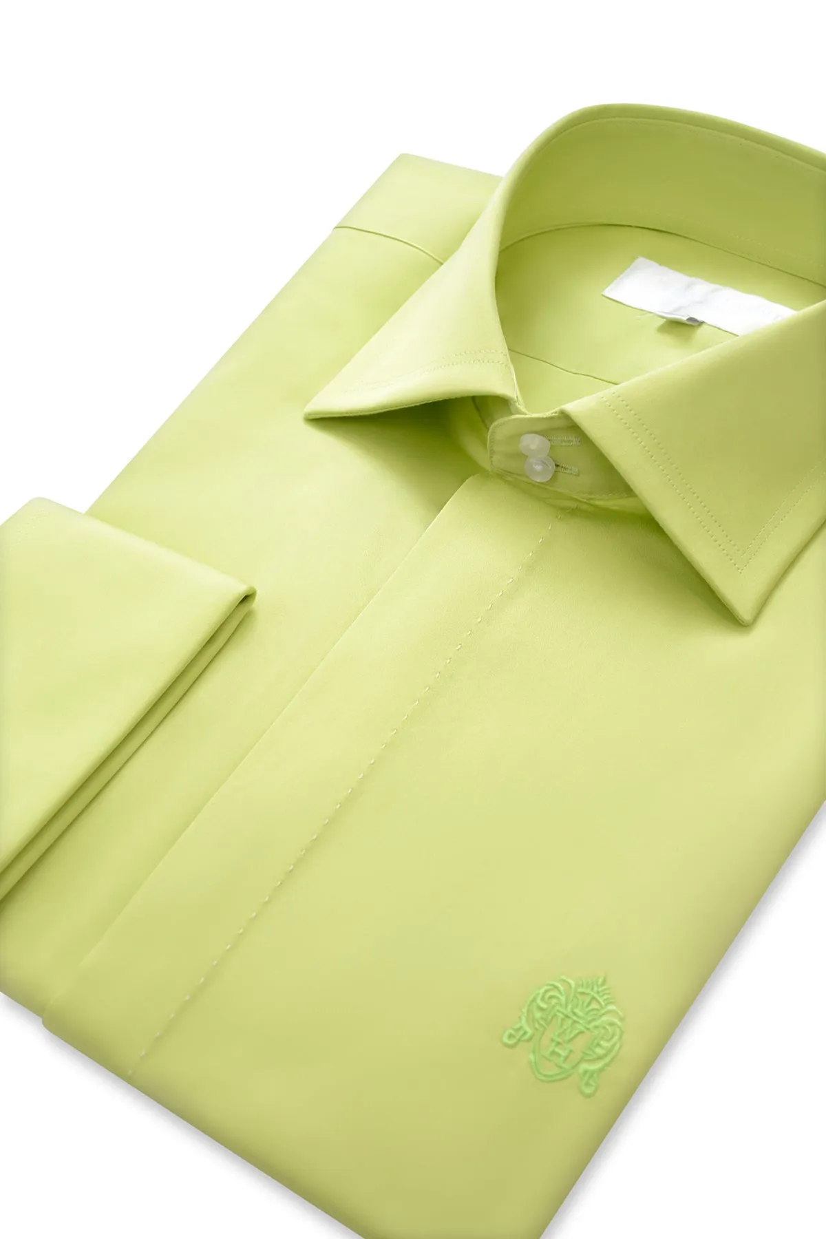 Lime Green Cutaway Collar Shirt