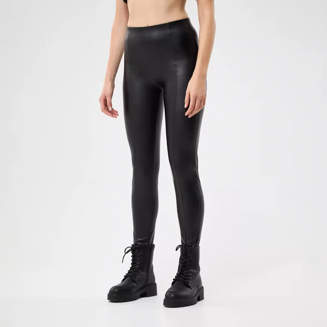 Long Leather Effect Leggings