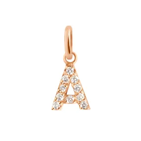 Lucky Letter A Diamond Pendant, Rose Gold