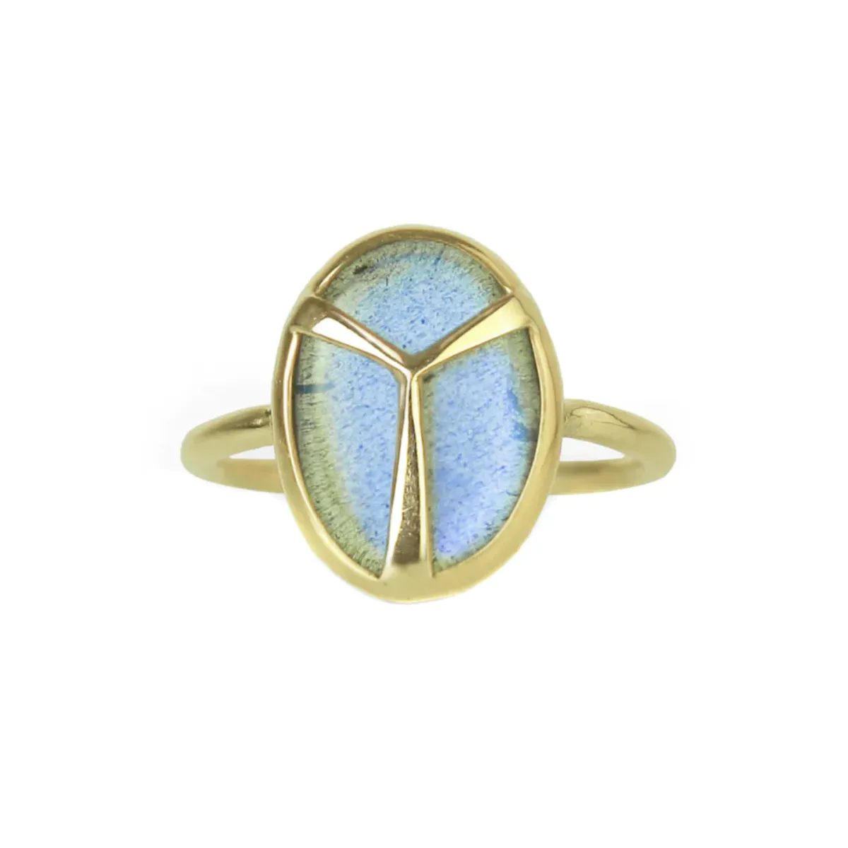 Lucky Scarab Ring, Labradorite