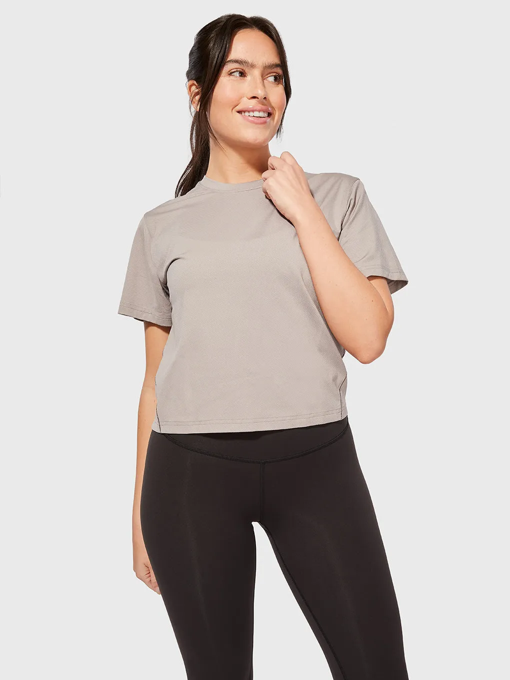 LULULEMON X BARRY'S MAUVE GREY VENTILATED OPEN-BACK TEE