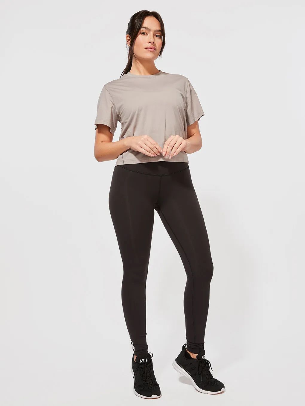 LULULEMON X BARRY'S MAUVE GREY VENTILATED OPEN-BACK TEE