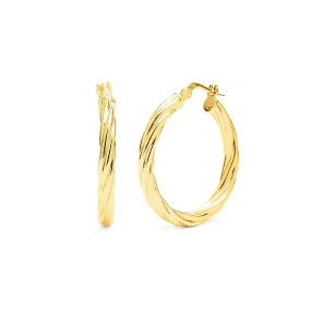 Medium Gold Twisted Hoops