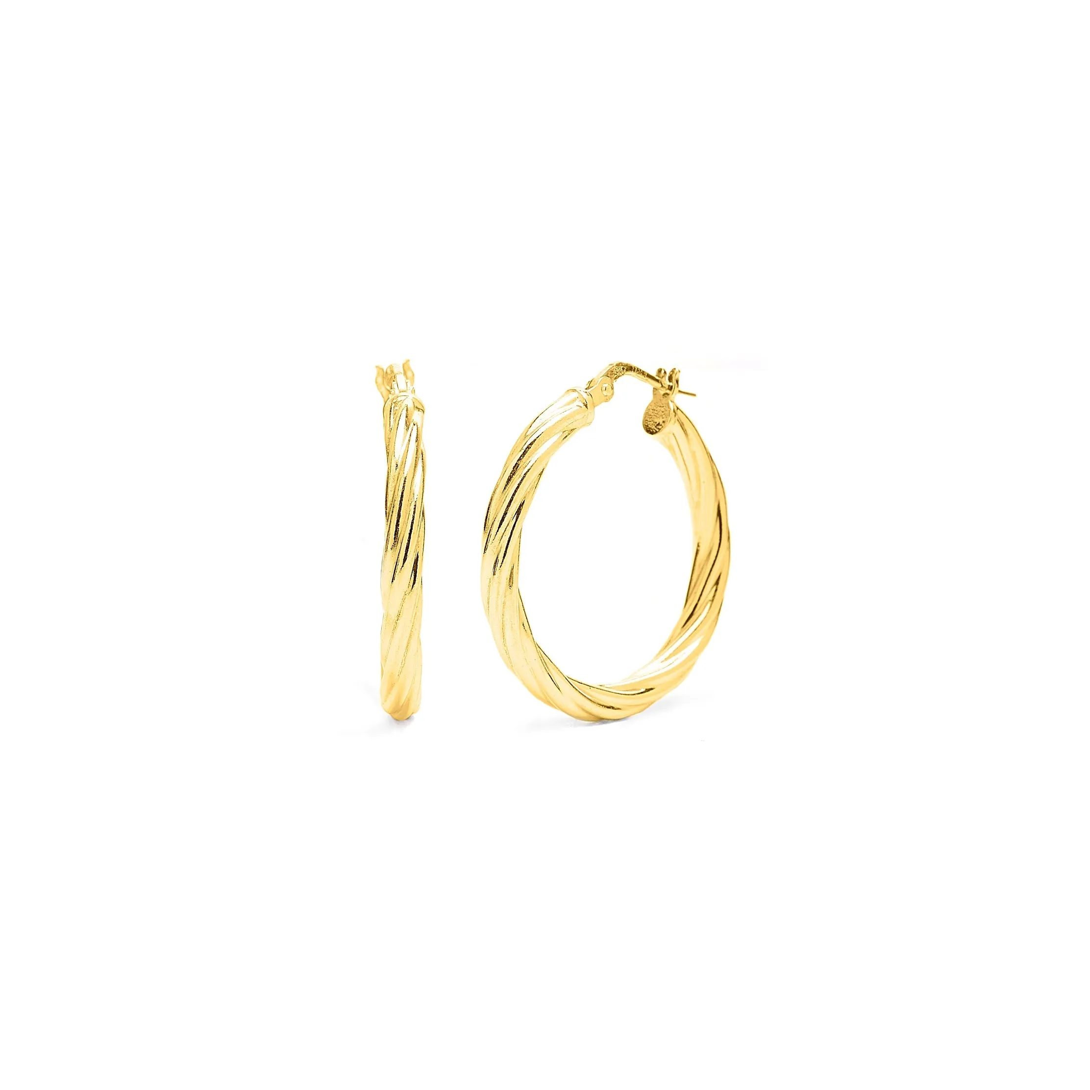 Medium Gold Twisted Hoops