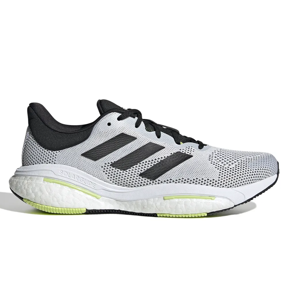 Men's Adidas Solar Glide 5, Ftwr White / Core Black / Pulse Lime, 8.5 D Medium