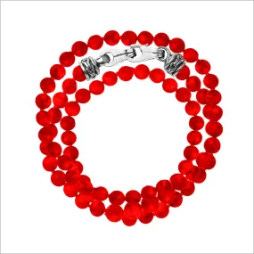 Men's Centauro Bamboo Coral Triple Wrap 6mm Bead Bracelet