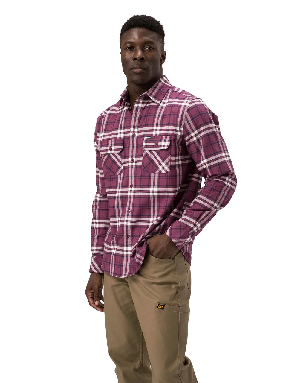 Men's Plaid Long Sleeve Work Shirt