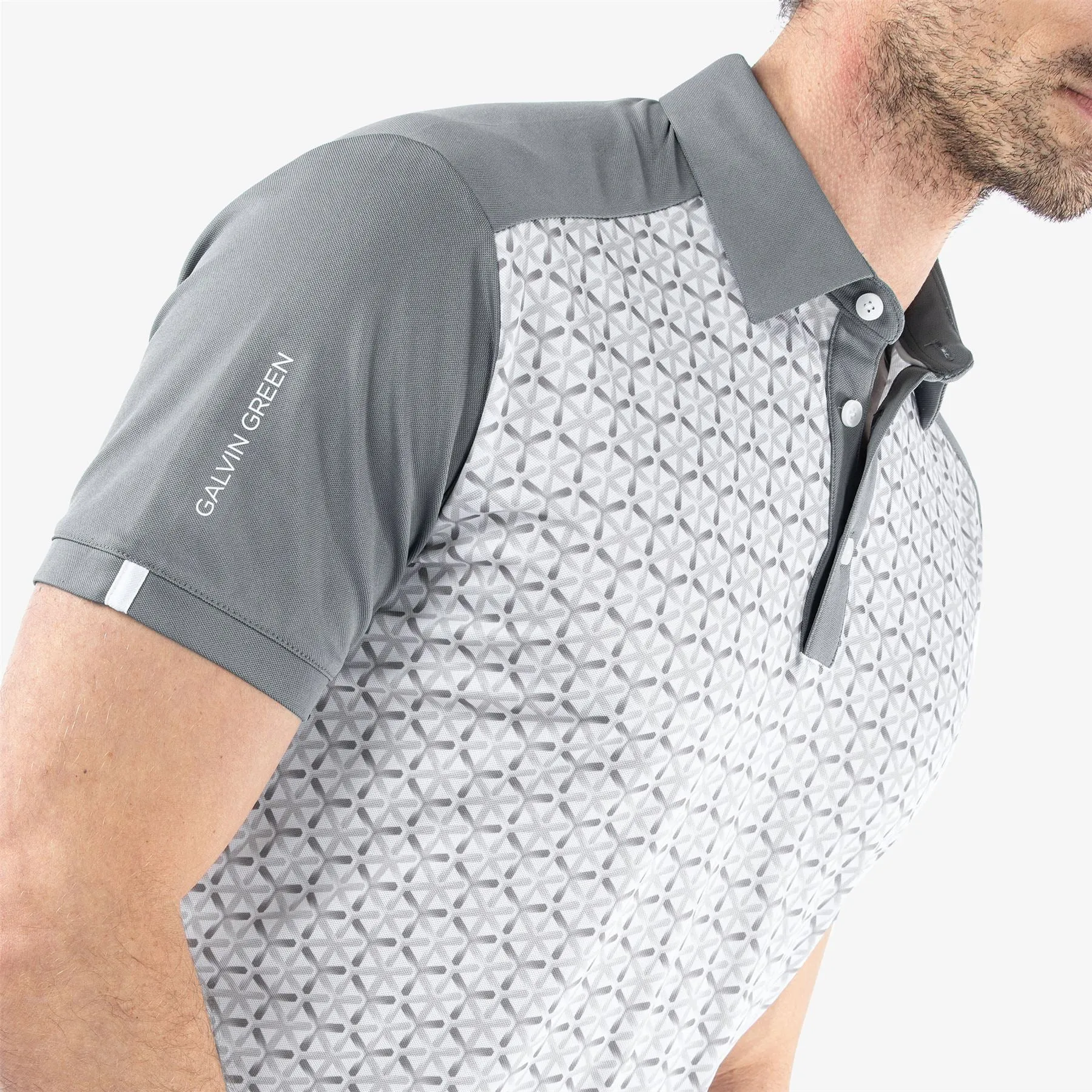 Mio Ventil8  Printed Polo Cool Grey/Sharkskin - SS24