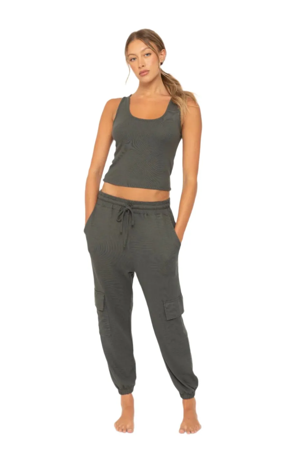 Mono B Brushed Hacci Cargo Lounge Jogger Pant KP5082