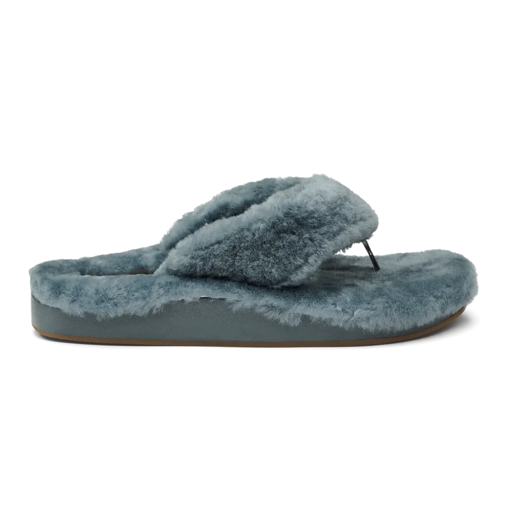 Olukai Women's Kipe'a Heu Shearling Slipper - Storm