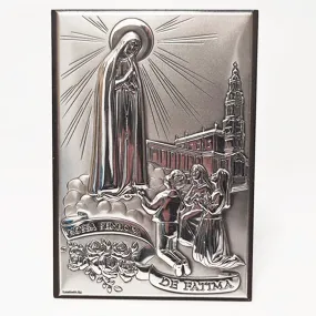 Our Lady of Fatima Silver Plaque - 4.96 inch | 12,6cm