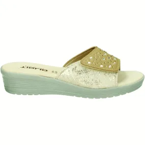 PANTOFOLE COMFORT STRASS BEIGE