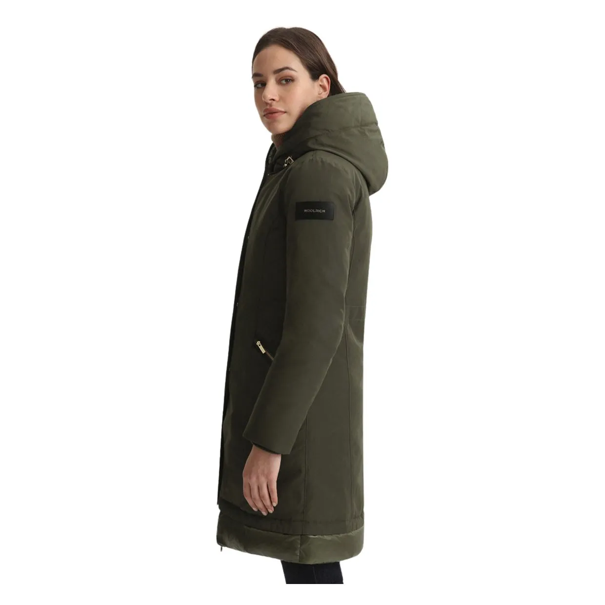 Piumino Donna Woolrich Weoka Parka Verde Scuro