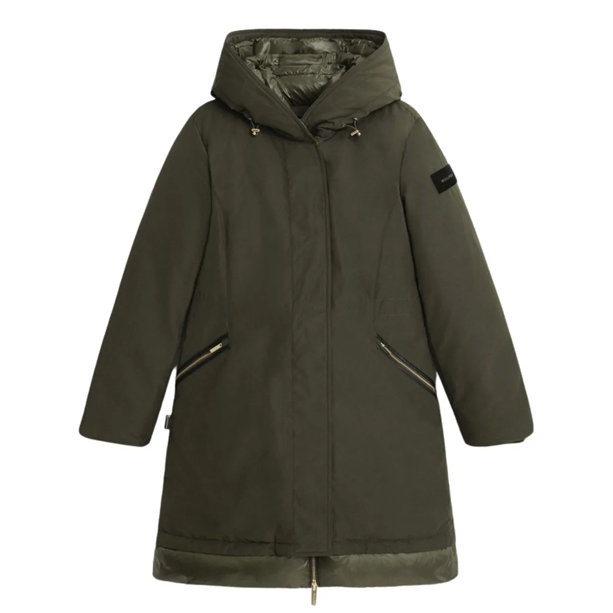 Piumino Donna Woolrich Weoka Parka Verde Scuro