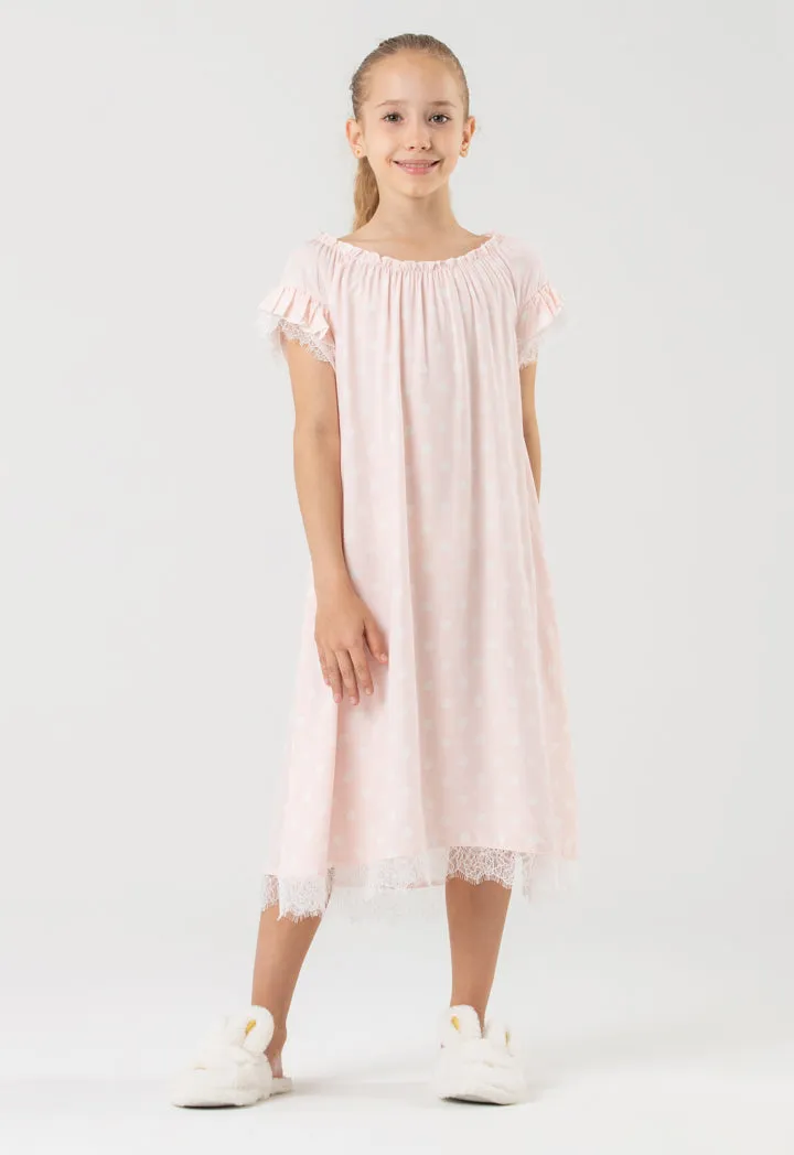 Polka Dots Ruffle Frill Sleep Dress