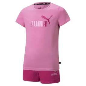 Puma competo in cotton for girls T-shirt and shorts 846936 15 opera mauve