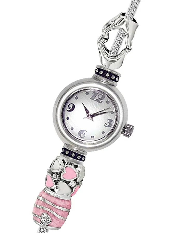 Reflection Beads Sterling Silver Watch - Endless Love Set - Mother of Pearl Dial