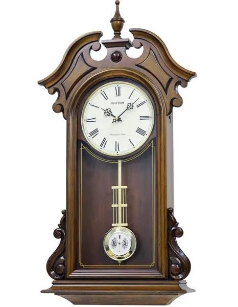 Rhythm WSM Manchester Musical Pendulum Wall Clock - Genuine Wooden Case