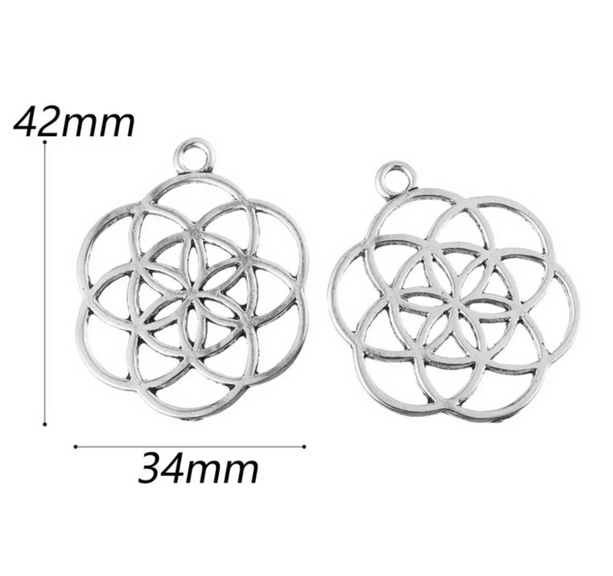 Seed of Life 2D Zinc Alloy Unisex Talisman Sacred Geometry Pendant