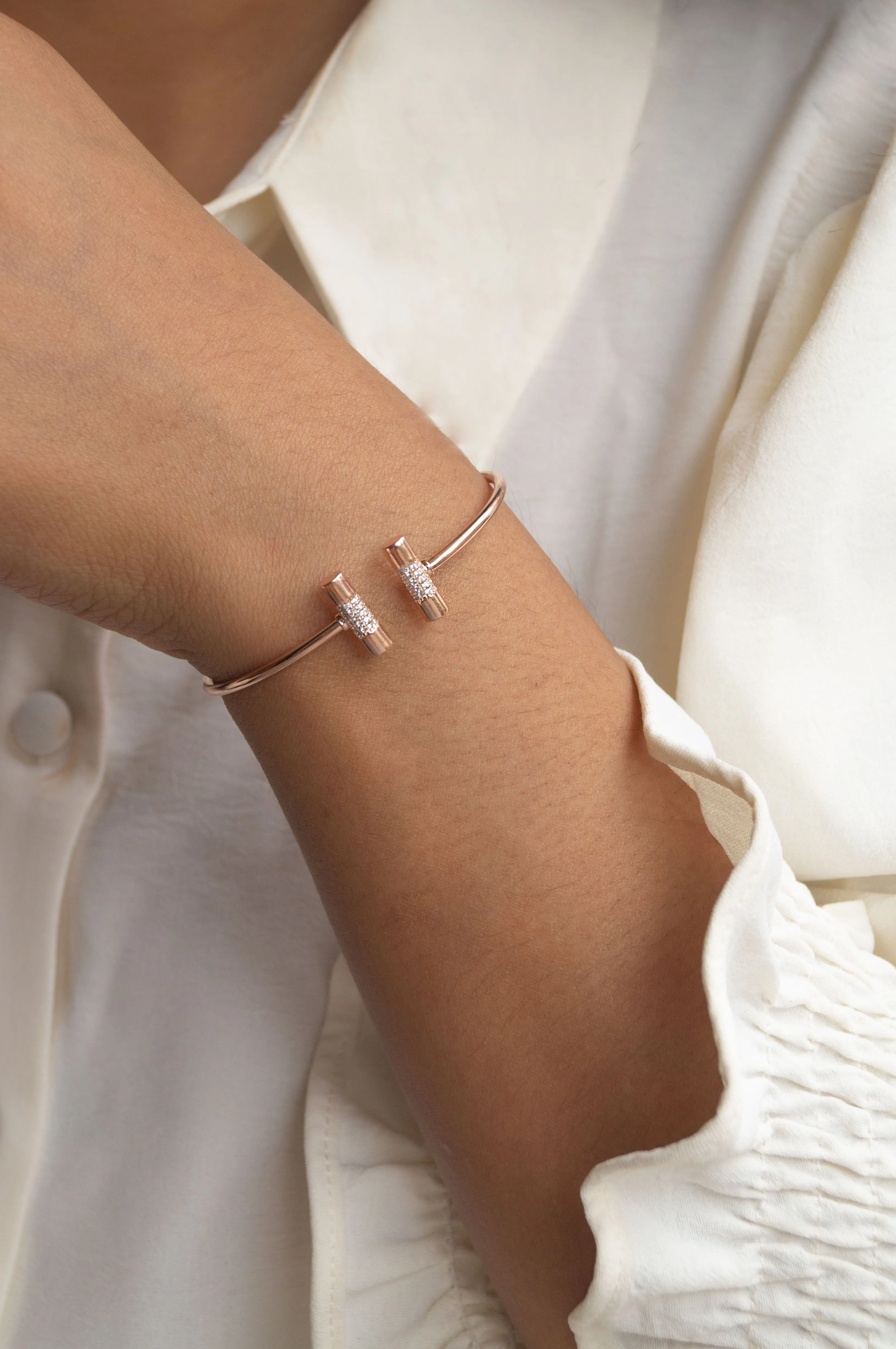 Shimmering Bar Sterling Silver Adjustable Bracelet