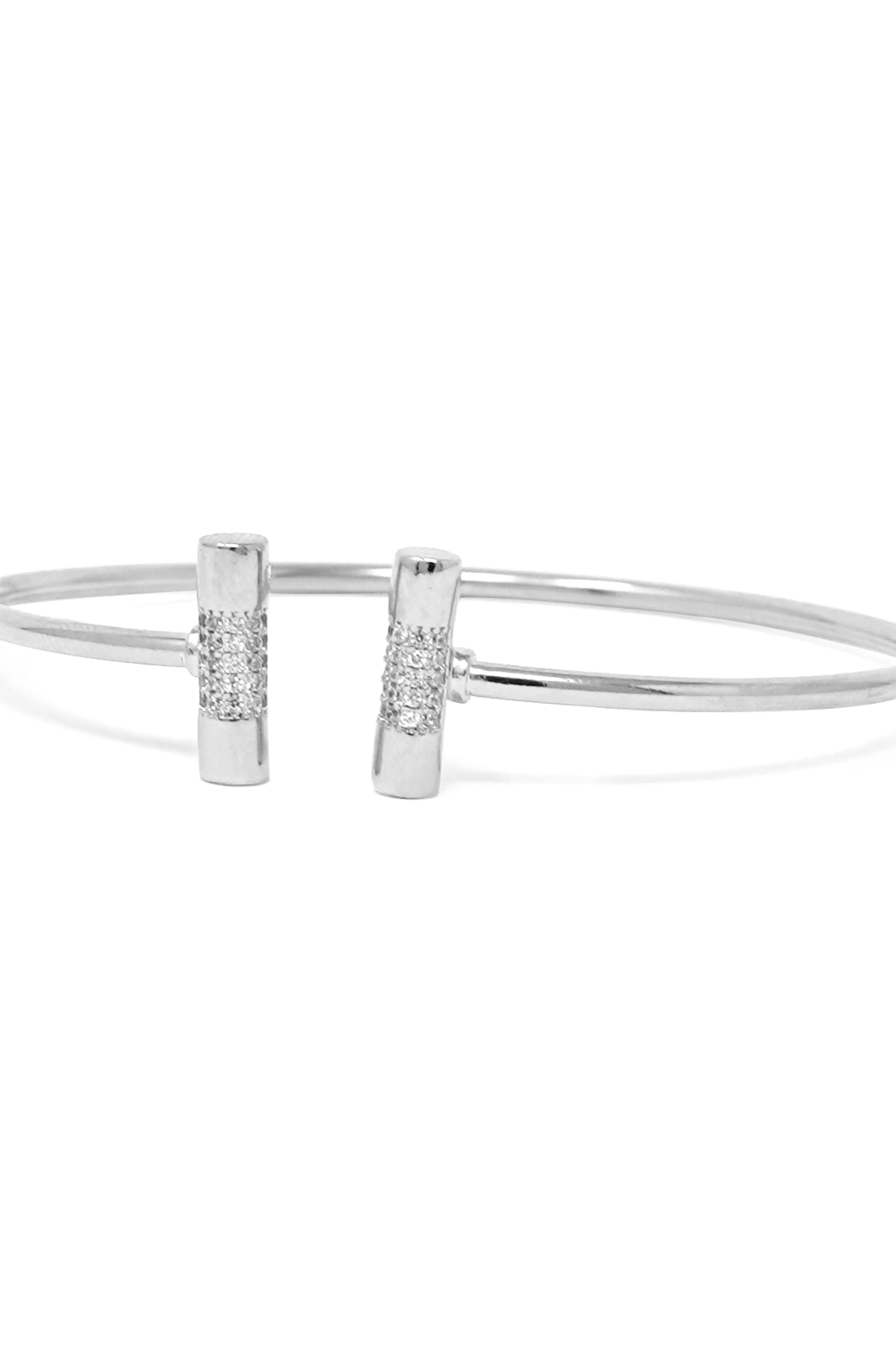 Shimmering Bar Sterling Silver Adjustable Bracelet