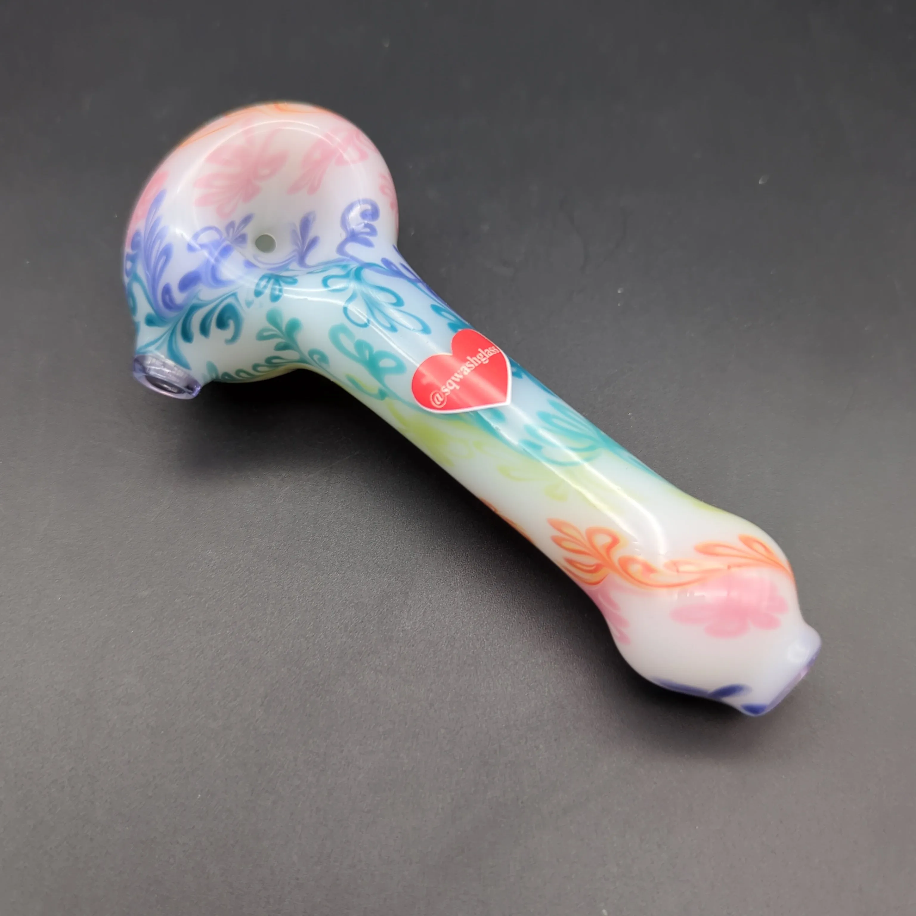 Sqwash Glass 5 Flower Pattern Hand Pipes