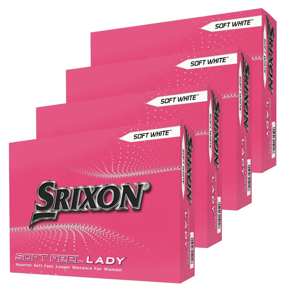 Srixon Soft Feel Lady White Golf Balls V8 - 4 Dozen