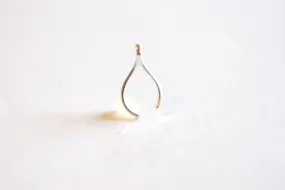 Sterling Silver Uneven Wishbone Charm- 925 Sterling Silver Uneven Wishbone Charm, Small Wishbone Charm, Lucky Wishbone, Good Luck Charms,320