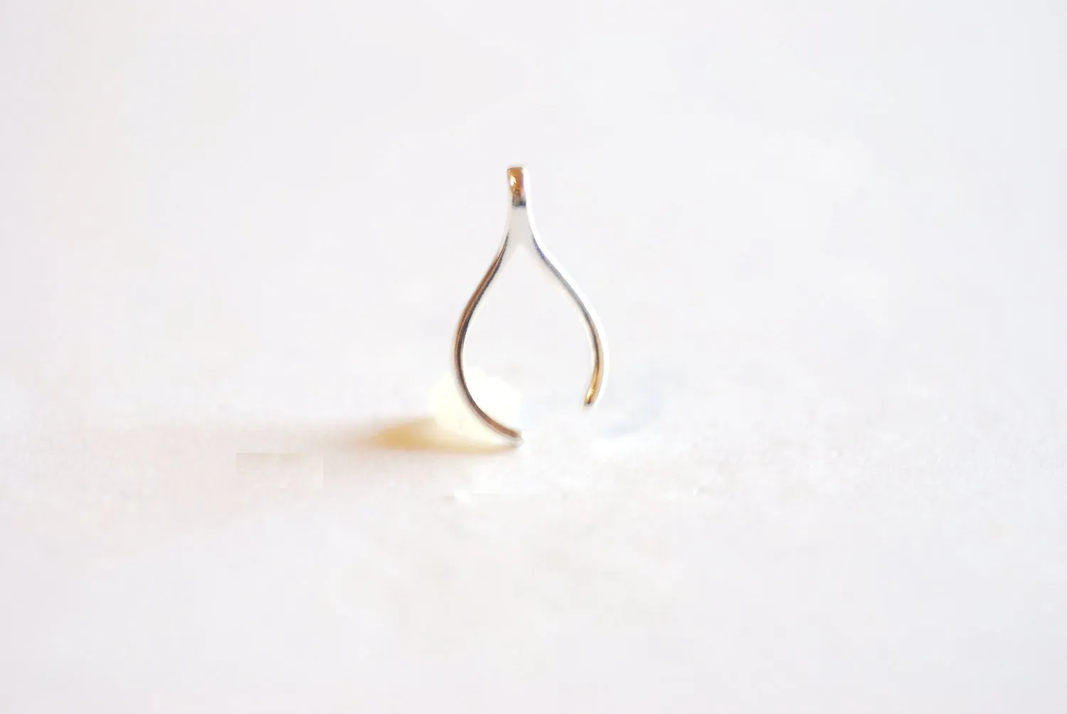 Sterling Silver Uneven Wishbone Charm- 925 Sterling Silver Uneven Wishbone Charm, Small Wishbone Charm, Lucky Wishbone, Good Luck Charms,320