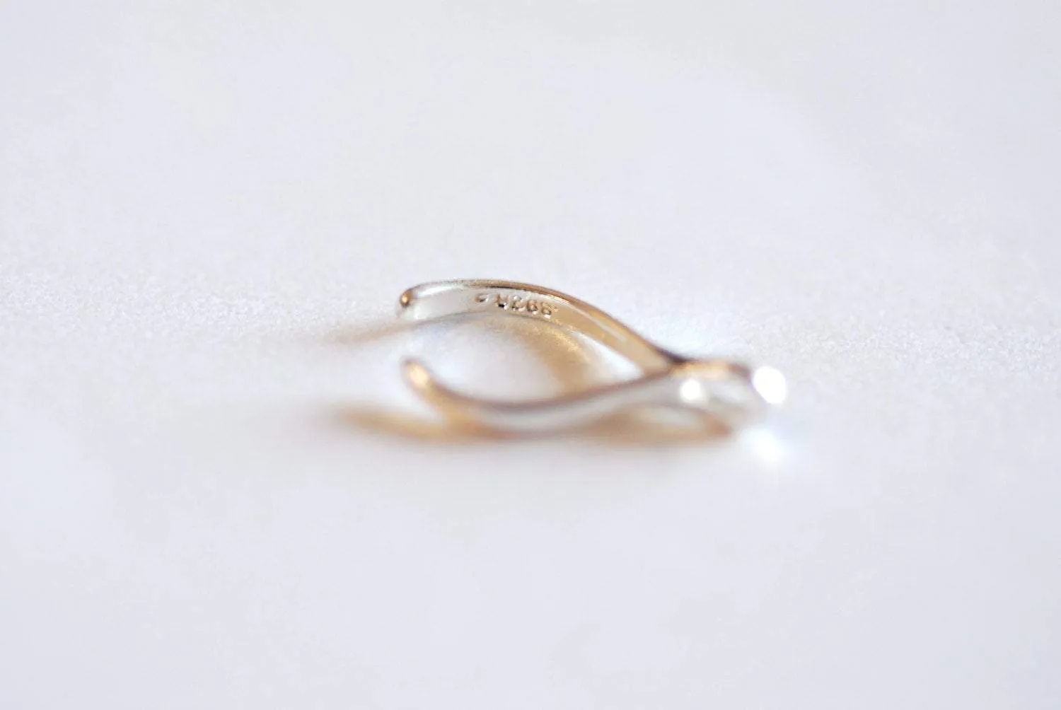 Sterling Silver Uneven Wishbone Charm- 925 Sterling Silver Uneven Wishbone Charm, Small Wishbone Charm, Lucky Wishbone, Good Luck Charms,320