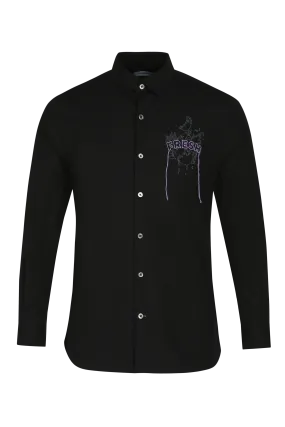 The Black Organic Shirt With Frayed Yarn