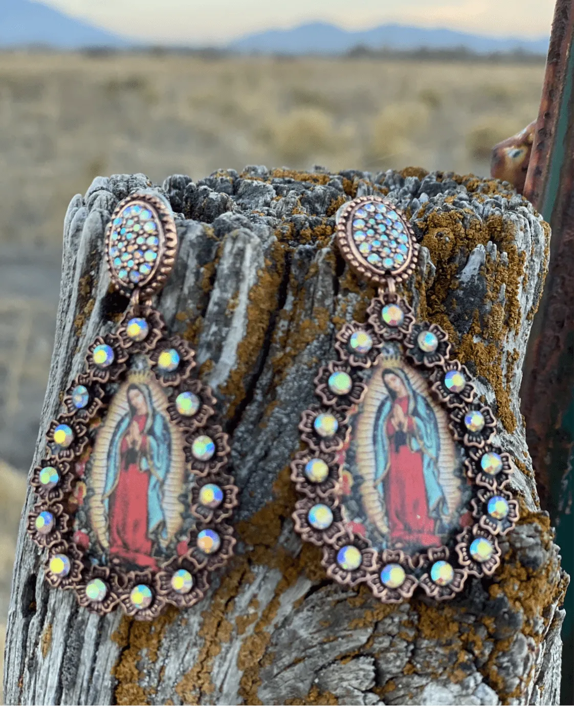 The Lady Of Guadalupe Tear Drop Earrings